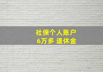 社保个人账户6万多 退休金